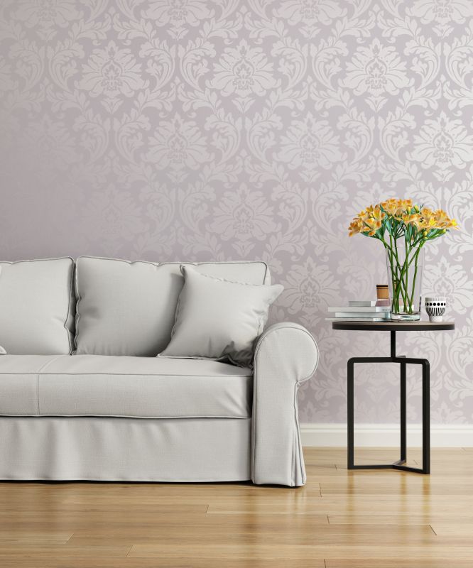Wall with Patterned Wallpaper