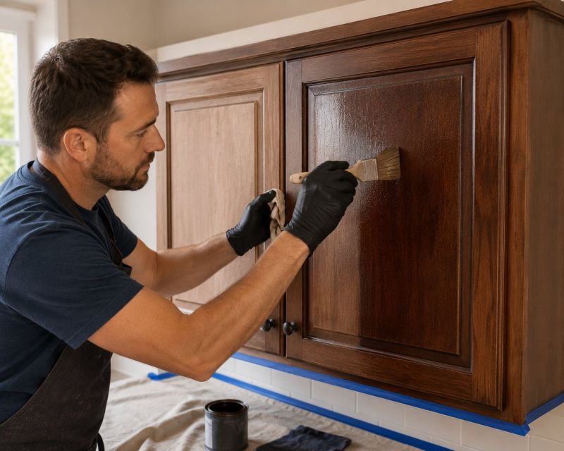 Wood Cabinet Staining in Dayton, OH